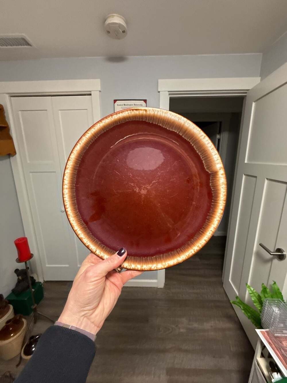 McCoy Dinner Plate Brown Drip Glaze USA